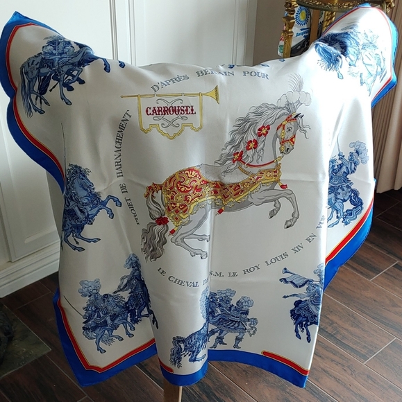 Vintage Hermes Carousel Scarf - Picture 2 of 10